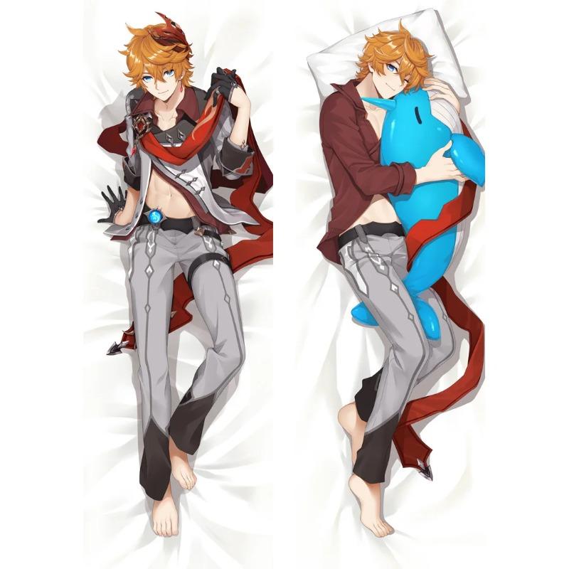 180cm Genshin Impact Pouzdro na polštář Tartaglia Cosplay Objímající tělo Potah na polštář Povlečení Anime Dakimakura Pouzdro na polštář Peach Skin