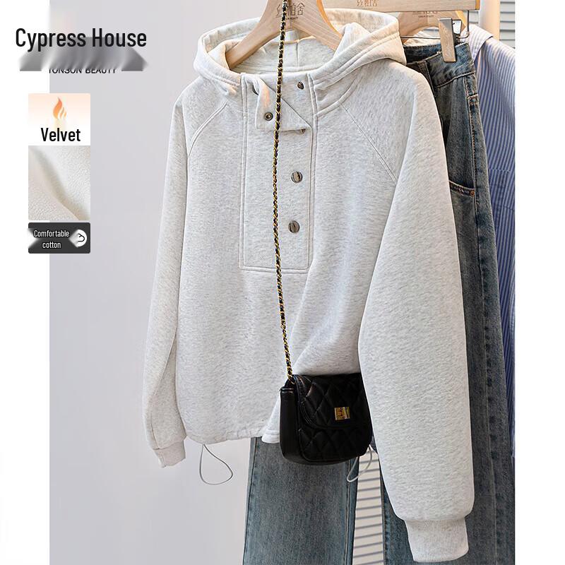 

Sibaishe Women s Fleece-Lined Hooded Sweatshirt One Size