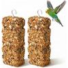 2 Peças de Palitos Naturais para Petiscos de Pássaros - Lanches Nutritivos de Grãos Mistos e Mel para Periquitos, Calopsitas, Agapornis - Brinquedo Saudável para Roer e Procurar Comida na Gaiola