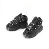 Fashion 2024 New Brand Punk Style Women Shoes Lace-up Heel Height 6CM Platform Shoes Woman Rock Boots Metal Decor Woman Sneakers