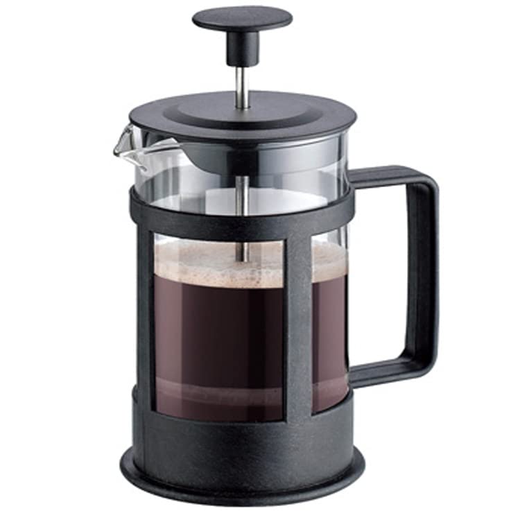 French Press Coffee Tall X 8cm Glass Coffee No Filter Tea COFF108501 Press, 350ml, 15.5cm Wide, Pot, Needed, Maker, Camping, Black,