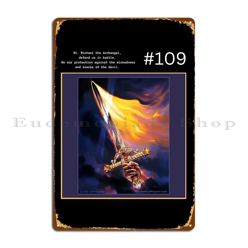 St Michael The Archangel Defend Us In Battle Metal Signs Party Cinema Club Cave Create Tin Sign Poster 20x30cm(7.8x11.8inch)