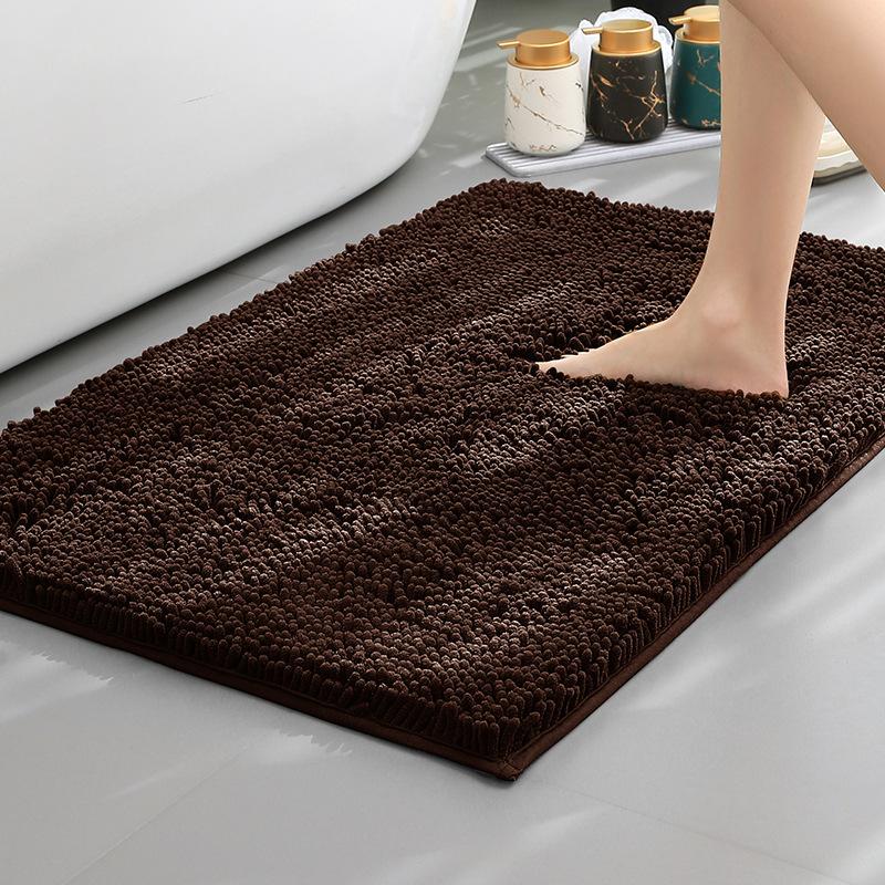 Chenier Thickened Solid Color Bathroom Floor Mat, Bathroom Non-Slip Foot Mat, Household Bathroom Door Absorbent Dirt-Resistant Carpet