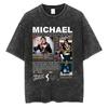 MJ Salute To Michael Jackson Classic Poster Graphic Print T-Shirt Men Women Streetwear Hip Hop Y2K Fashion Vintage Washed O-neck Cotton Oversized Top