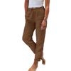 2025 Women's High Waist Cotton Linen Drawstring Casual Pants with Pockets