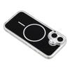 For iPhone 16 Magnetic Case Electroplated Camera Frame TPU Acrylic Anti-drop Phone Back Cover Compatible with MagSafe