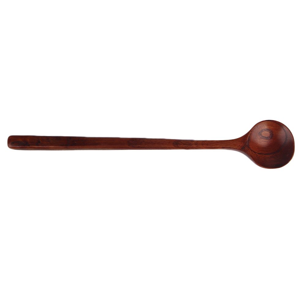 Mixing 10.9 Inches Long Handle Tableware Wooden Natural Wood Soup Spoon Spoons Kitchen Utensil Cooking Supplies