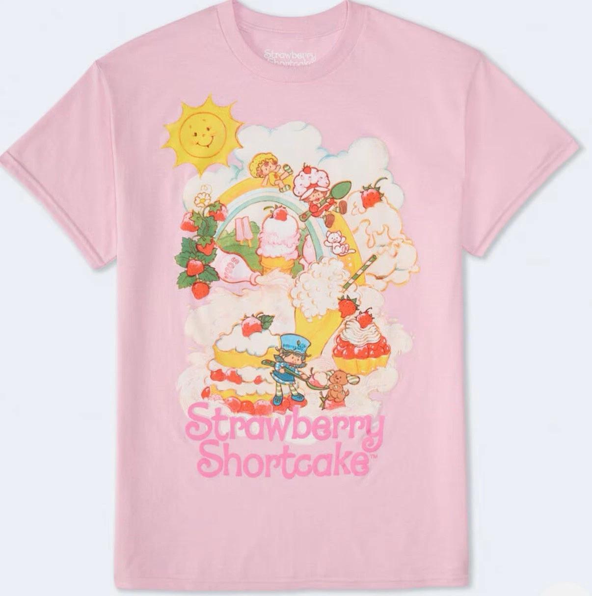

Strawberry Shortcake Desserts Pink T-Shirt New 140
