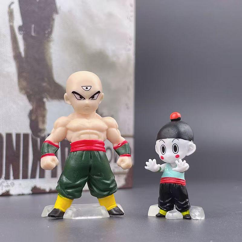 8Pcs Anime Dragon Ball Cute Broly Uron Master Roshi Krillin Mini Figure Model Toy PVC Children Statue Doll Collect Birthday Gift
