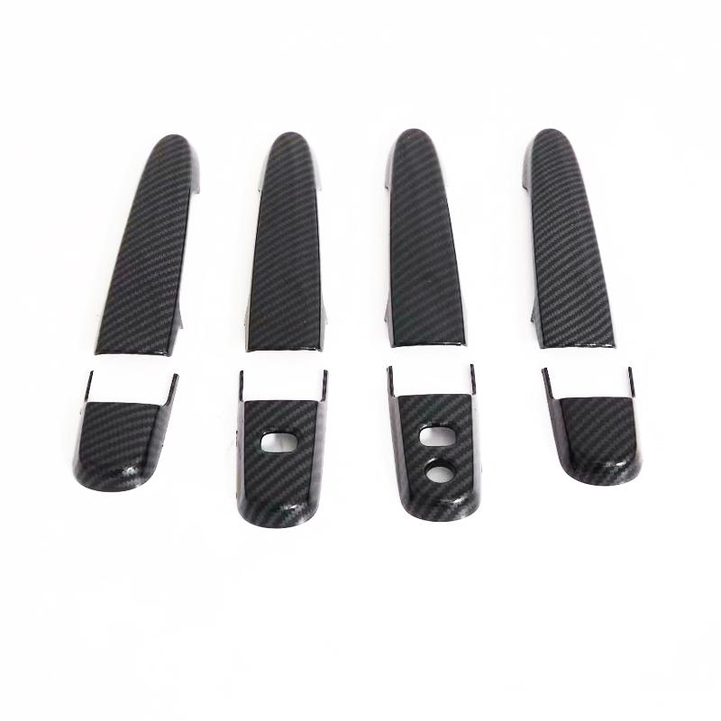 Glossy accessories black Carbon fiber pattern car side door handle cover trim for TOYOTA RUSH 2018- rush