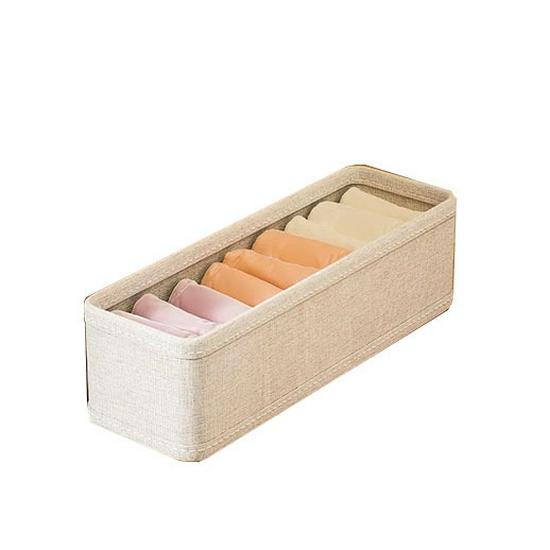Tianshan Cotton & Linen Sock Box: Foldable, Washable Drawer-Style Wardrobe Organizer