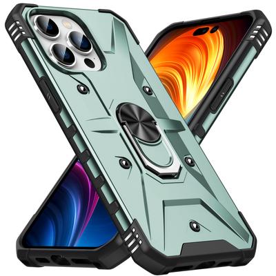 Armor Case For iPhone 13 12 11 14 15 16 Pro Max Xs XR X Plus SE Magnetic Metal Ring Holder Shockproof Back Cover