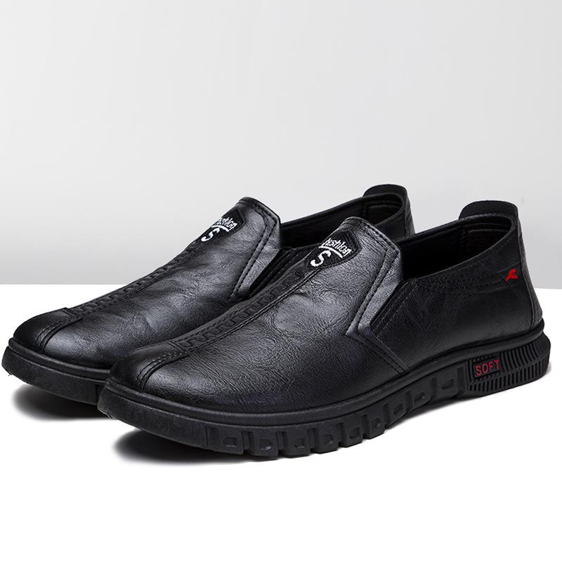 Značka Tide Ležérní kožené boty Pánské Britský styl Oblek pro podnikání Univerzální Pánské boty Jaro Nové Mládež Černé Boty s měkkou podrážkou