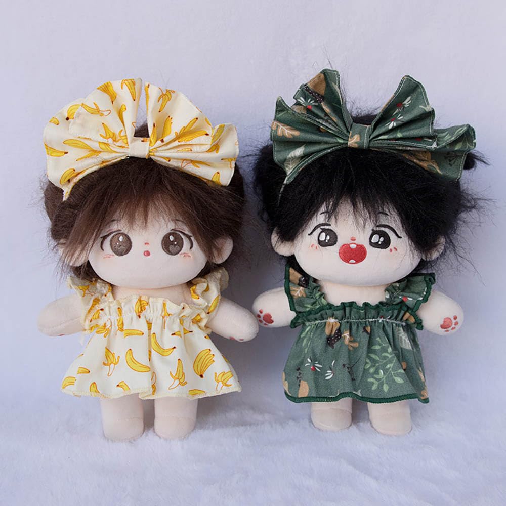 niannyyhouse 10cm, 15cm, 20cm Plush Clothes, Fruit Pattern Headwear, Dress, Dress-Up, Cotton Doll Accessories (A5, 10cm)