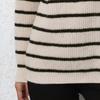 Damen Herbst/Winter Strick Streifen Patchwork Halbhoher Hals Reißverschluss Locker Gewebter Pullover