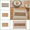 Rectangle Table Mat Cotton Linen Placemats Home Decoration   Coffee Tea Dish Bowl