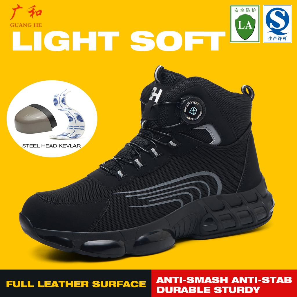 High Top Safety Shoes Men Steel Toe Work Shoes Men Women Work Safety Boots Construction Safety Shoes Protective Work Sneakers