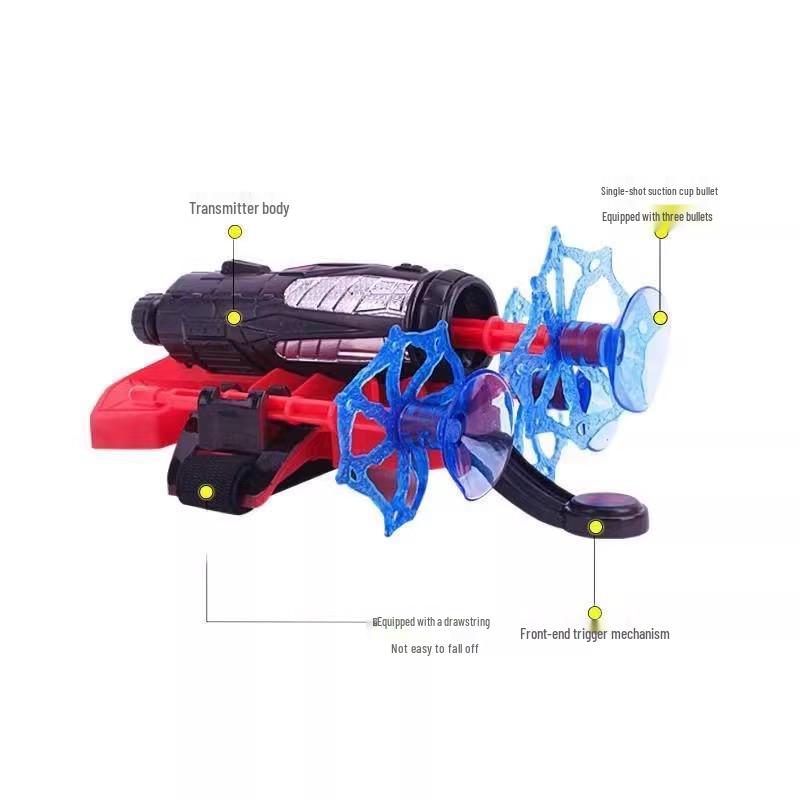 Hero Wearable Spider Launcher Toy with Suction Cup Soft Bullets for Kids