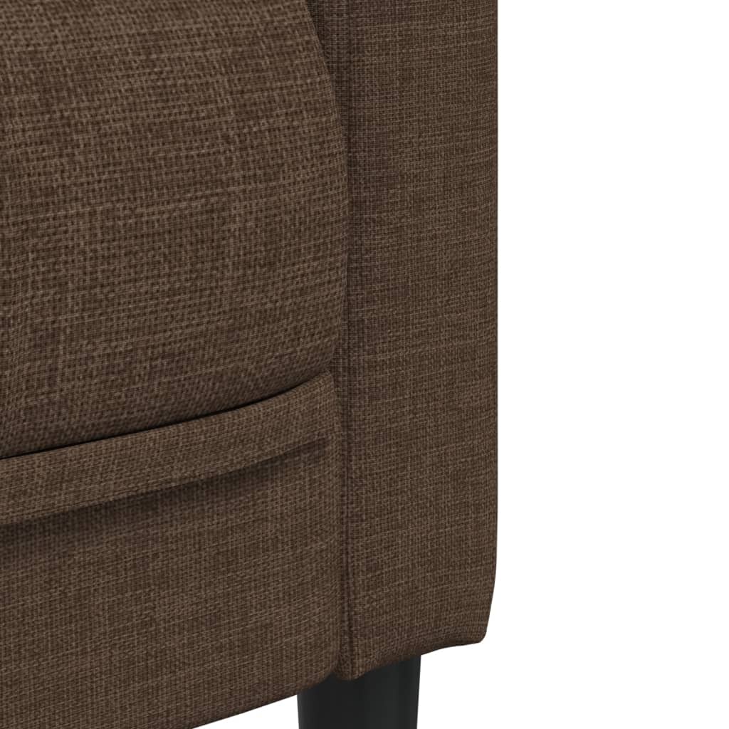 2 Piece Sofa Set Brown Fabric