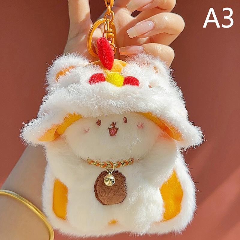 

Китайский стиль Танец льва плюшевая подвеска удачи панда танец льва плюшевый брелок милый зверек кролик кошка традиционный автомобильный брелок