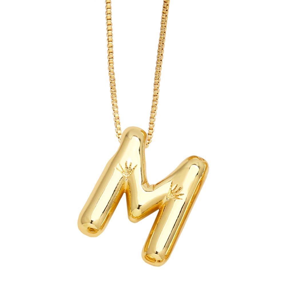 18K Gold-Plated Smooth Letter Pendant Necklace - Unique & Versatile Design