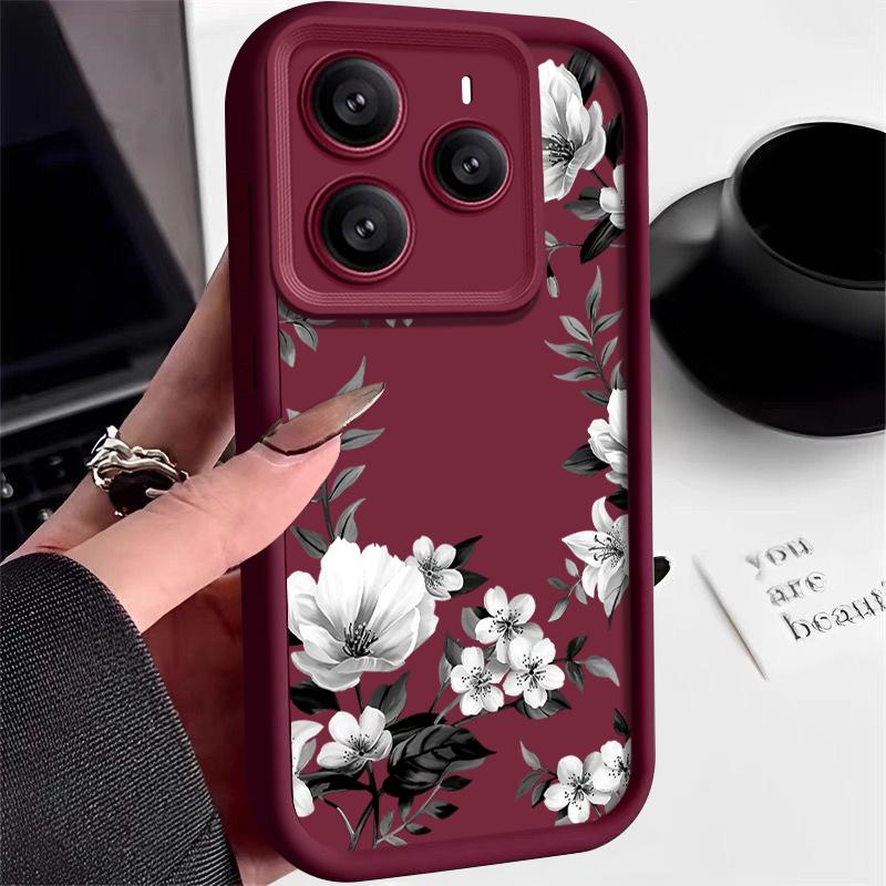 Fashion Flower Case For Xiaomi 13T 14T 11T Pro Poco X6 F6 Pro Funda Redmi Note 14 Pro 5G 13 12 11 Shockproof Bumper Soft Cover