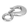 2pcs 1.5 Tons Eye Slip Hook with Safety Latch Stainless Steel Marine Lifting Eye Hoist Hook