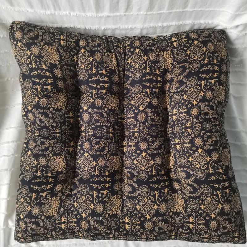 2025 Soft Linen Seat Mat Bohemian Square Chair Cushion With Ties Washable Living Room Sofa Cushion Pad For Home Office Decor 45x45cm 4140₽