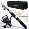 Fishing Lure Fishing Rod Spinning Sea Casting Compact Fishing Tackle and Bag Included for Beginners and Kids Set, Set, Set, Reel, Fishing, Fishing,