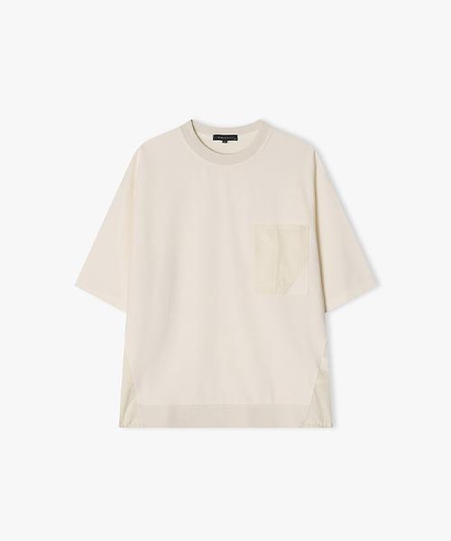 River Classy [25Ss] Llm41537 Cream Woven Mix Half T-Shirt 95