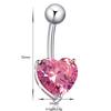 Exquisite Belly Button Rings Stylish Heart-shape Crystal Belly Nail Navel Rings Body Piercing Jewelry