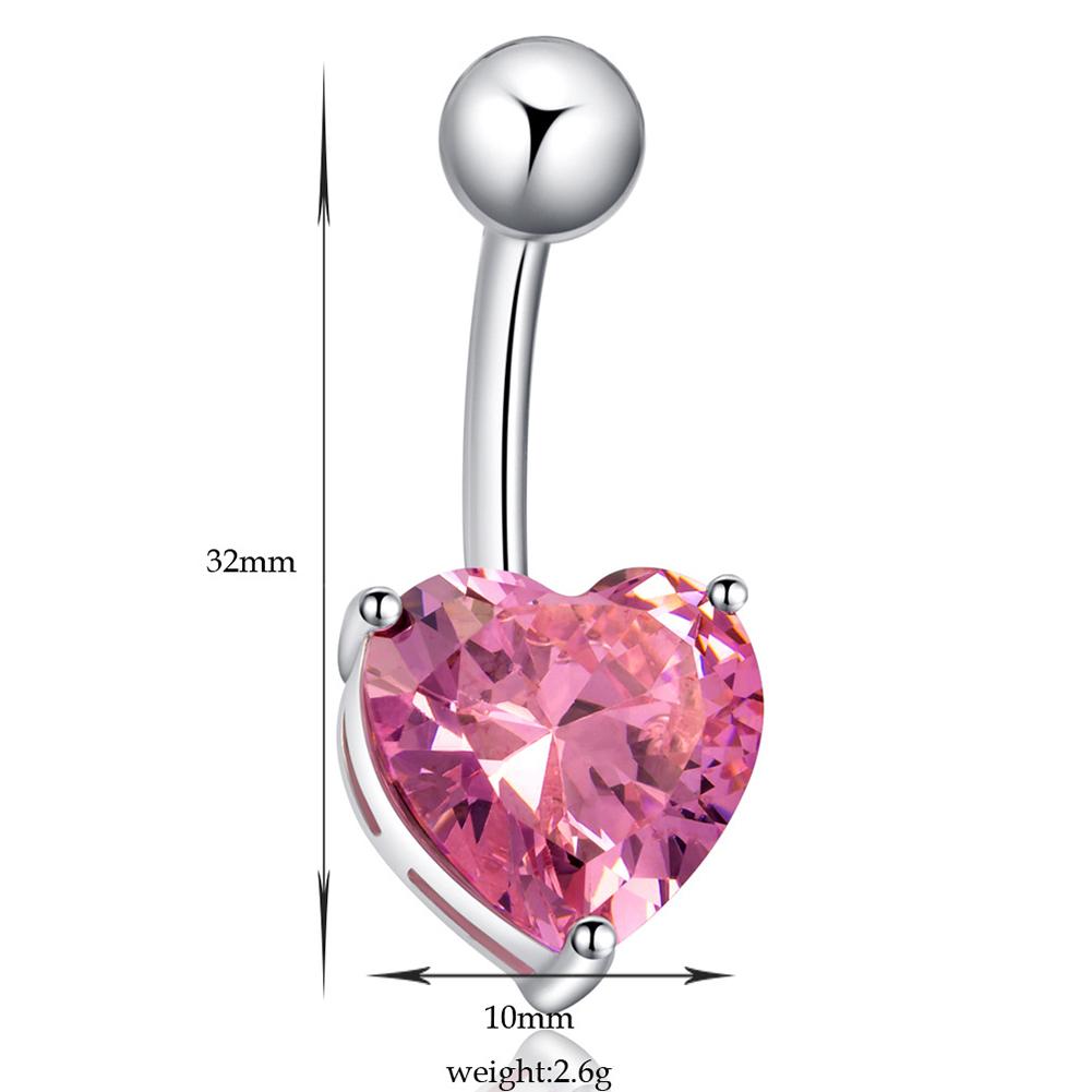 Exquisite Belly Button Rings Stylish Heart-shape Crystal Belly Nail Navel Rings Body Piercing Jewelry