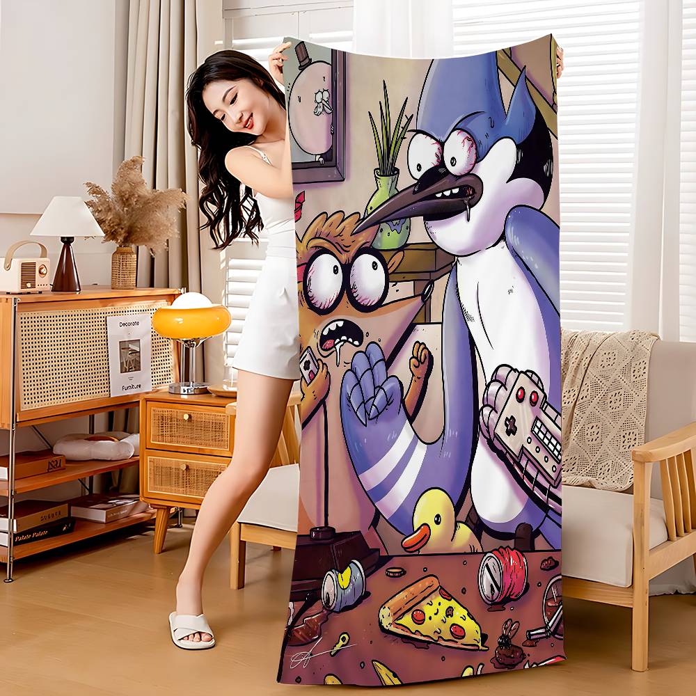 R-Regular Show Big Microfiber Beach Towels Quick Dry Towel Sand Beach Towels Pool Towel for Travel Swim Pool Yoga
