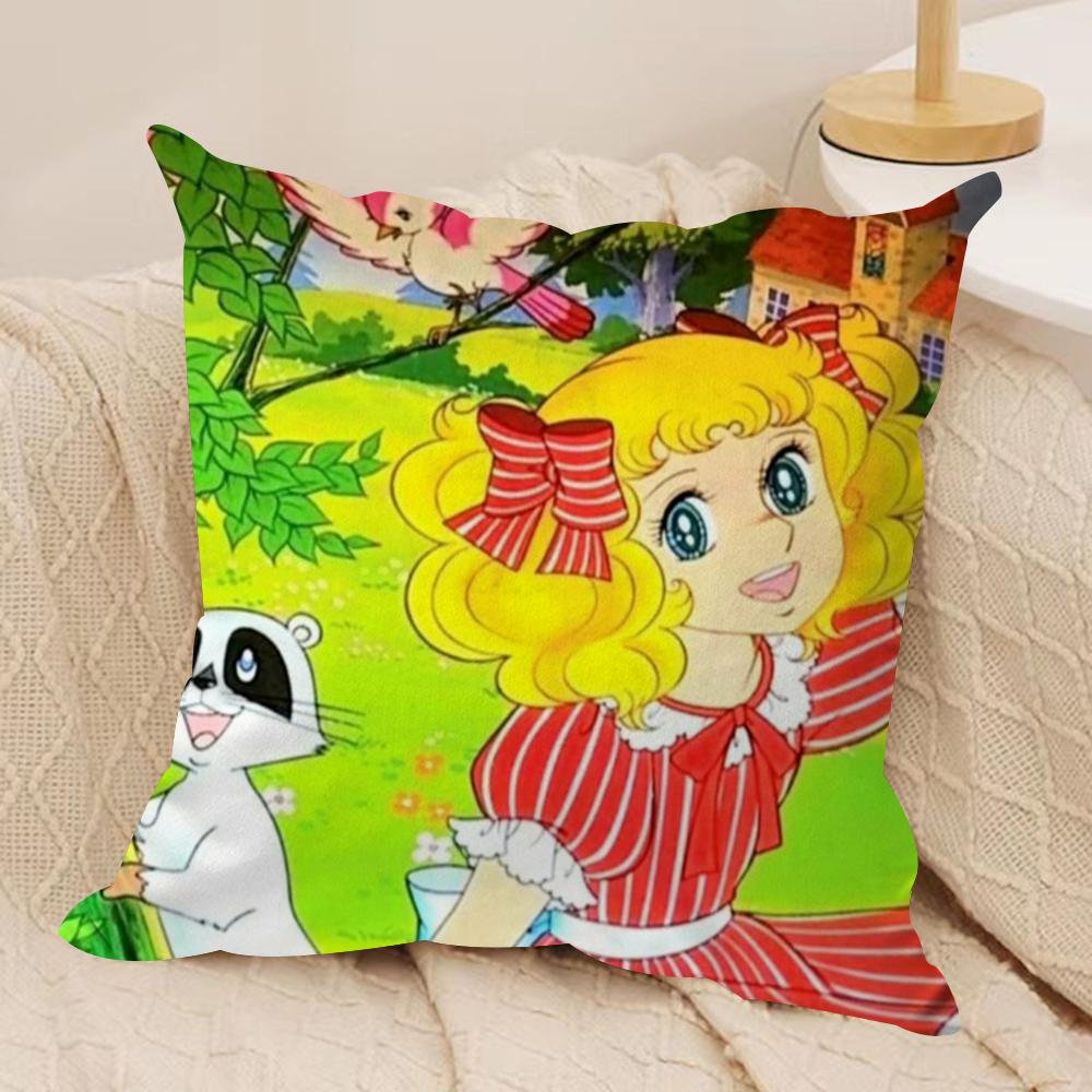 Anime C-Candy Candy Cushion Cover Silky Short Plush Double-Sided Printed Pillow Case For Sofa All Seasons Home Decor Gift