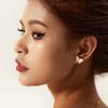18K gold natural white shell butterfly shape simple stud earrings 14K gold white shell butterfly gold chain stainless steel necklace