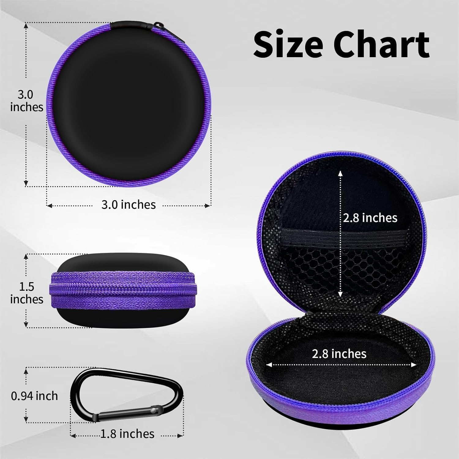 Travel Essentials Organizer Kit – Ear Bud Case & Waterproof Cord Organizer & Round Earbud Case Travel Bag for Chargers, Headphones & Tech Pouch,