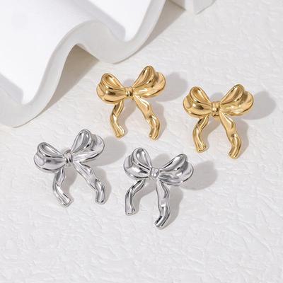 18K Gold Plated Cross Butterfly Stainless Steel Stud Earrings