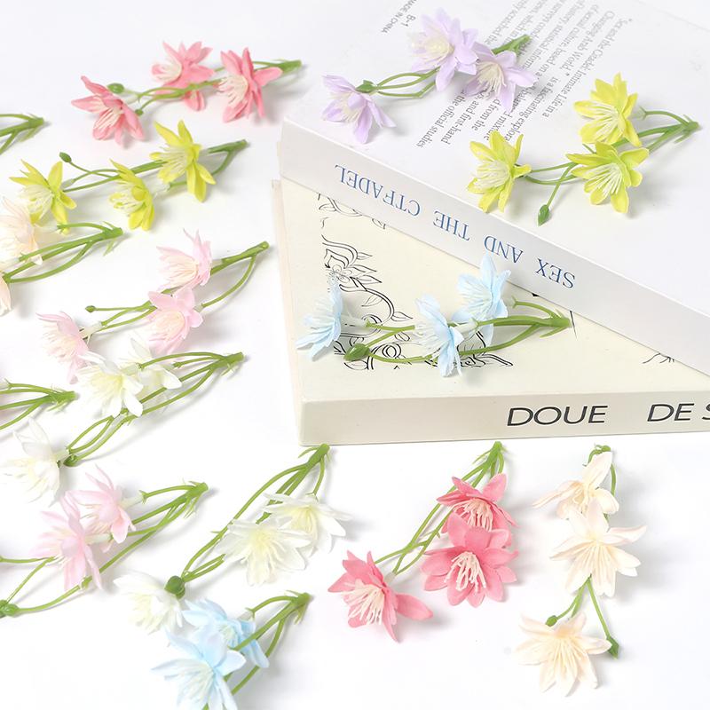 5/10/20PCs 12cm Silk Artificial Flowers 3Forks Bouquet Daisy for Home Room Wedding Decorations DIY Craft Garland Accessories