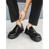Men's Genuine Leather Black Loafers: Soft Sole, Casual Japanese Style, Comfortable Slip-On Moccasins.
