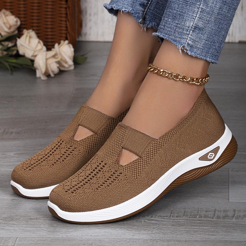 Women's Plus Size Fly-Knit Slip-On Casual Shoes - Breathable and Comfortable