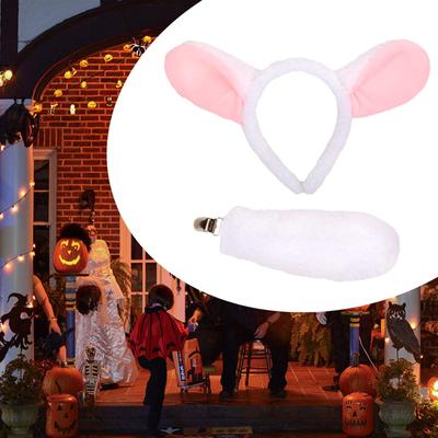 Zestaw Uszy i Ogon Zwierzęcia Kostium na Halloween Rekwizyty na Imprezę Odgrywanie Ról Urodziny