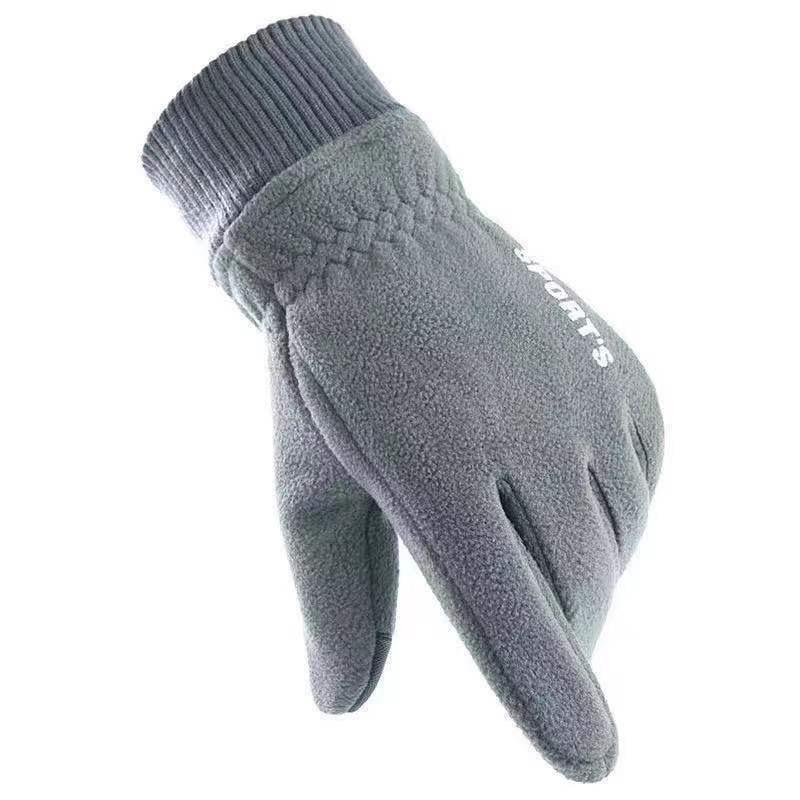 

Winter Fleece Fleece Thickened Warm Gloves сірий колір