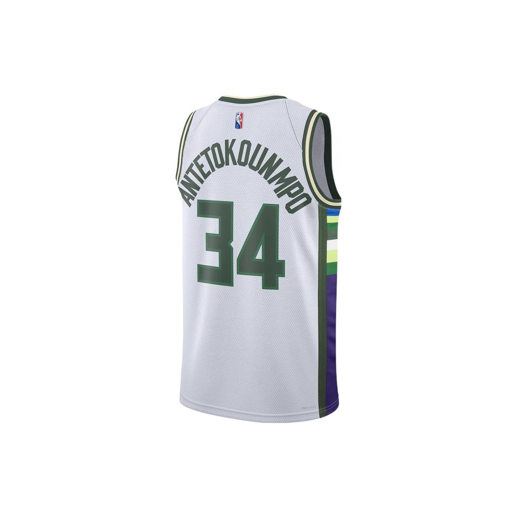 New Nike Nba Milwaukee Bucks City Edition Giannis Antetokounmpo 34 Dri FIT Swingman Jersey DB4035-100