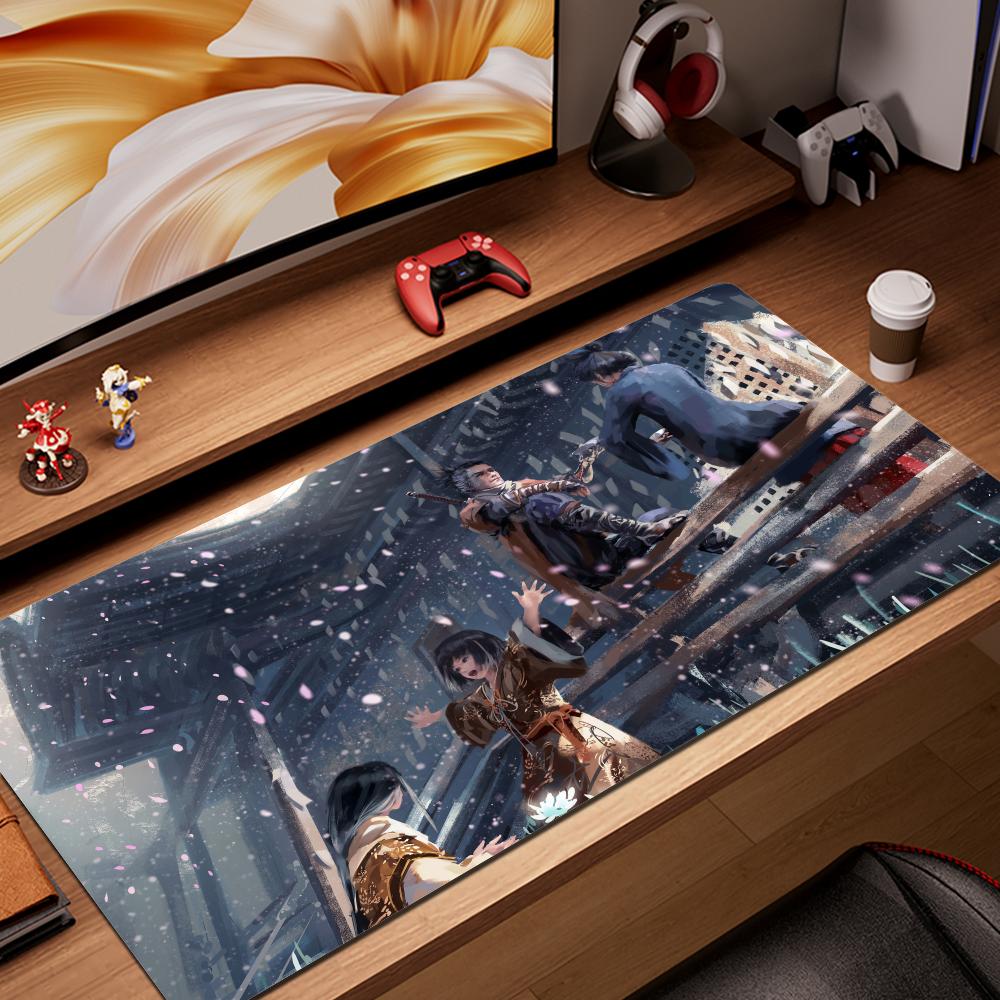 Shadows Die Twice Computermousepad Sekiro Gaming-Mauspad Groß 900x400 Mauspads Gamer XXL Teppich PC-Schreibtischmatte Tastaturteppich