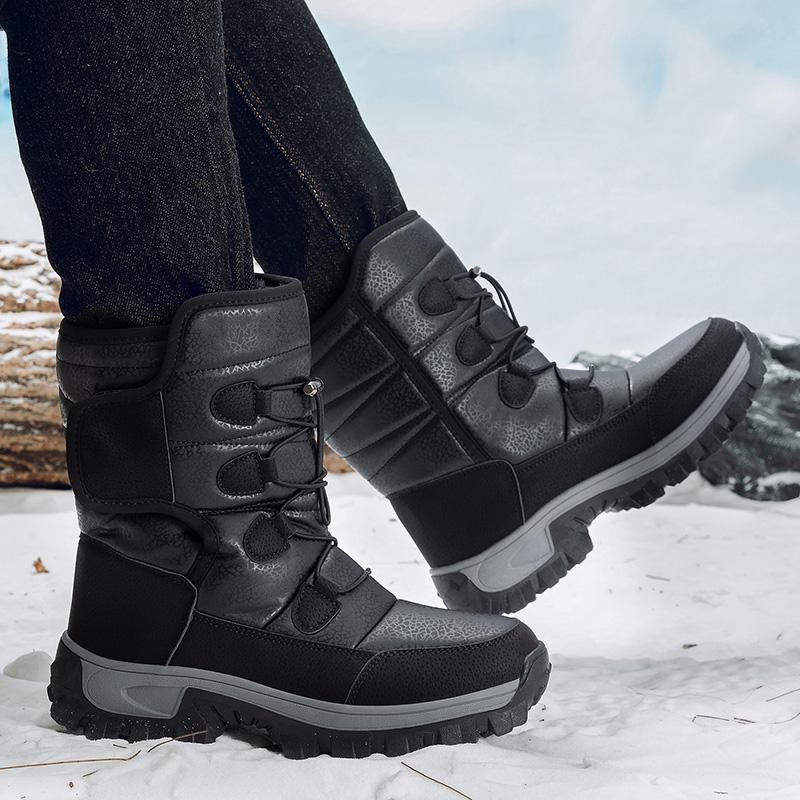 36-46 Winter Men's Plus Velvet High-top Outdoor Shoes Women's Large Size Hiking Shoes Plus Fur Warm Hiking Boots