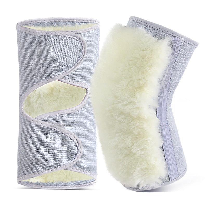 

Шерстяные наколенники для согревания старых холодных ног, утолщенный мех на осень и зиму, кашемир для защиты от холодного ветра, мужские и женские, для велоспорта, для пожилых XL серый