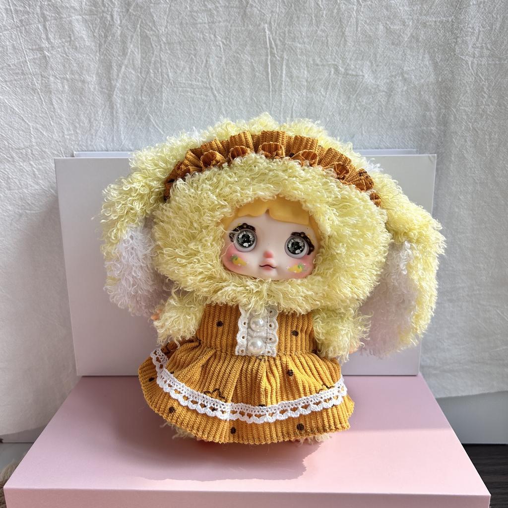 Cartoon Cute Vinyl Face Lolita Lace Dress Plush Doll Pendant Keychain Backpack Hangings Decoration Gifts