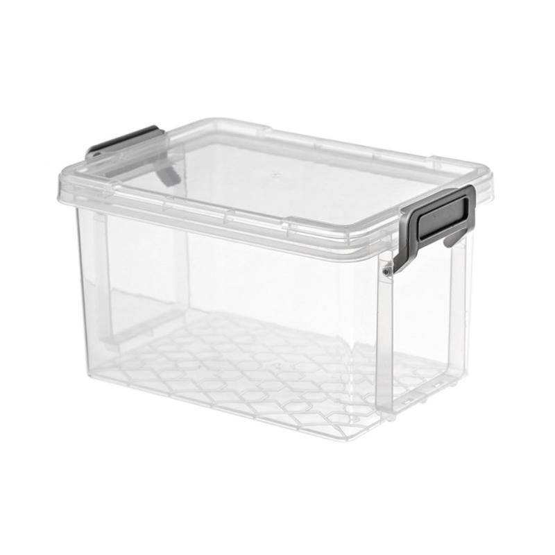 Stackable Storage Box Clear Desktop Organizer Plastic Storage Bins with Lids Office Supplies for Toys Snacks