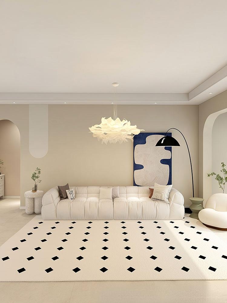 Modern Minimalist Carpets for Living Room Black White Contrast Bedroom Decor Rug Home Washable Carpet Large Area Washable Mat