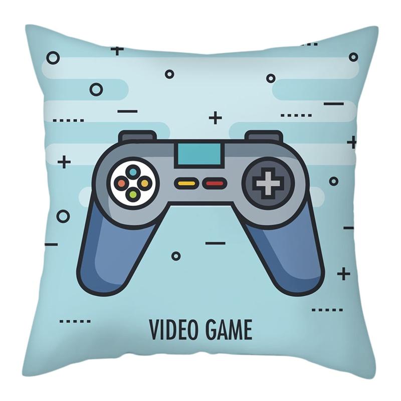 New Game Lover Modrý Potah na polštář Klávesnice Rukojeť Headset Throw Pouzdro na polštář Herní křeslo Dekor do auta Ochrana pasu na polštář